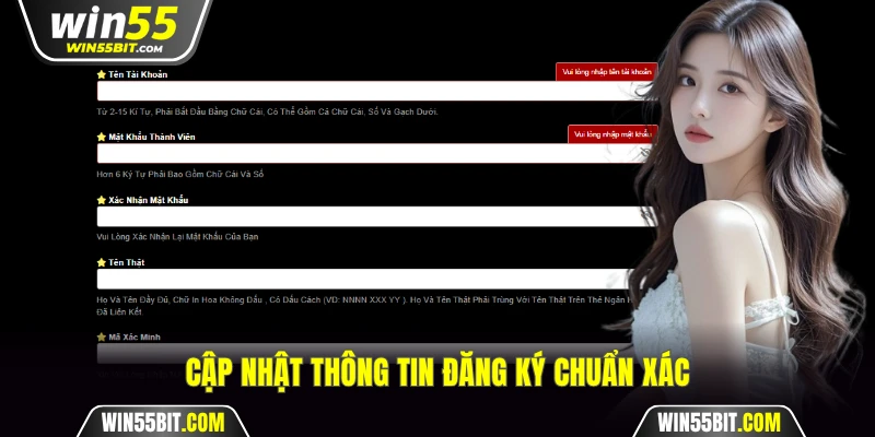 Cập nhật thông tin đăng ký chuẩn xác