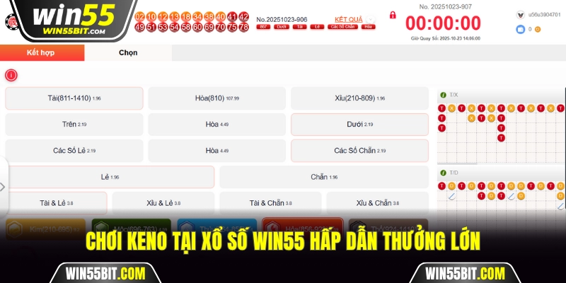 Chơi Keno tại xổ số Win55 hấp dẫn